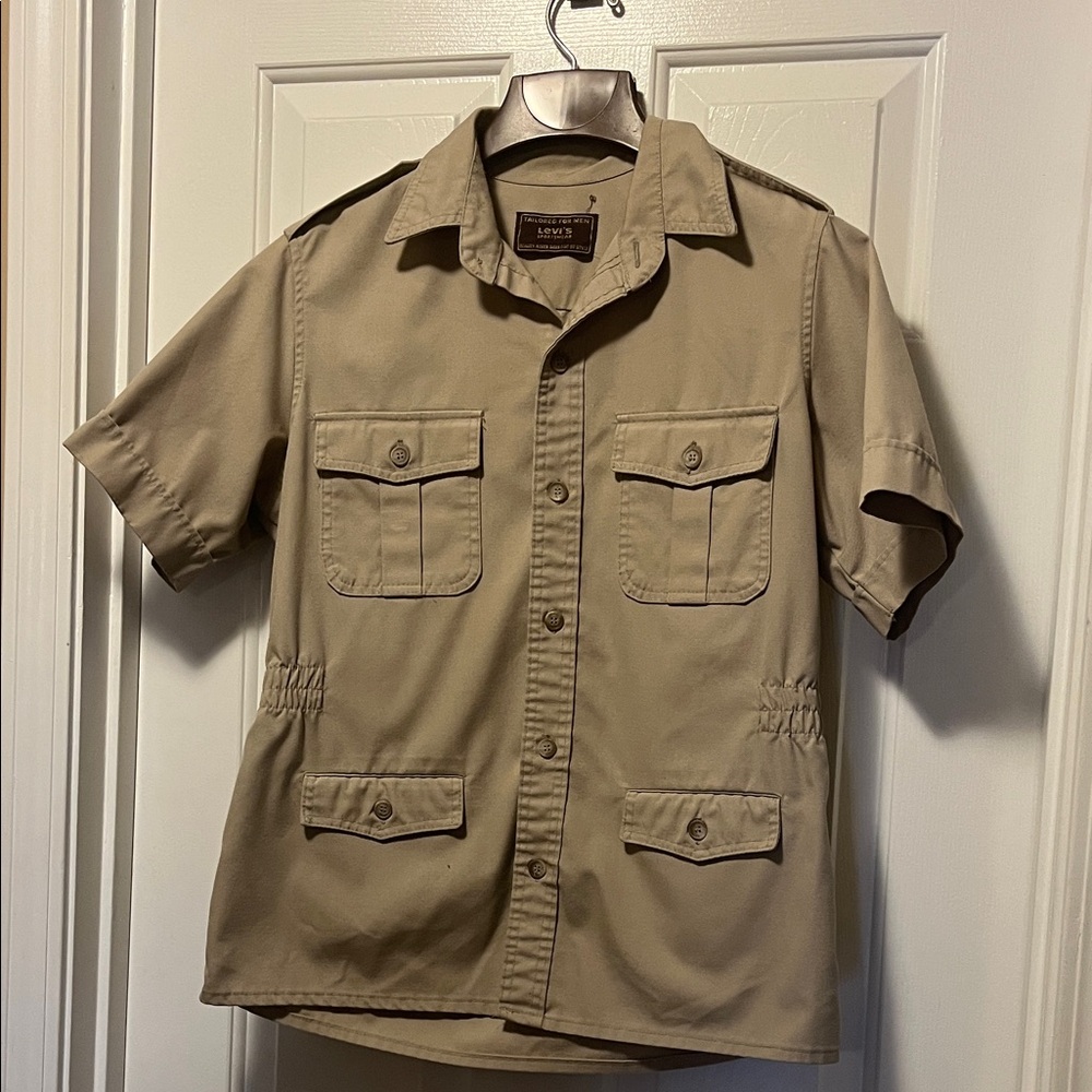 Levi's Khaki Short Sleeve Shirt Jacket